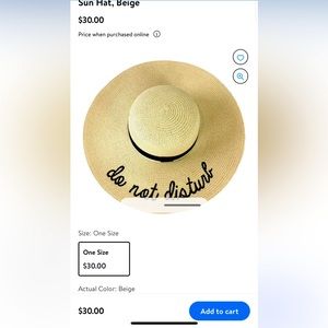Fashion Culture 'Do Not Disturb' Floppy Sun Hat, Beige